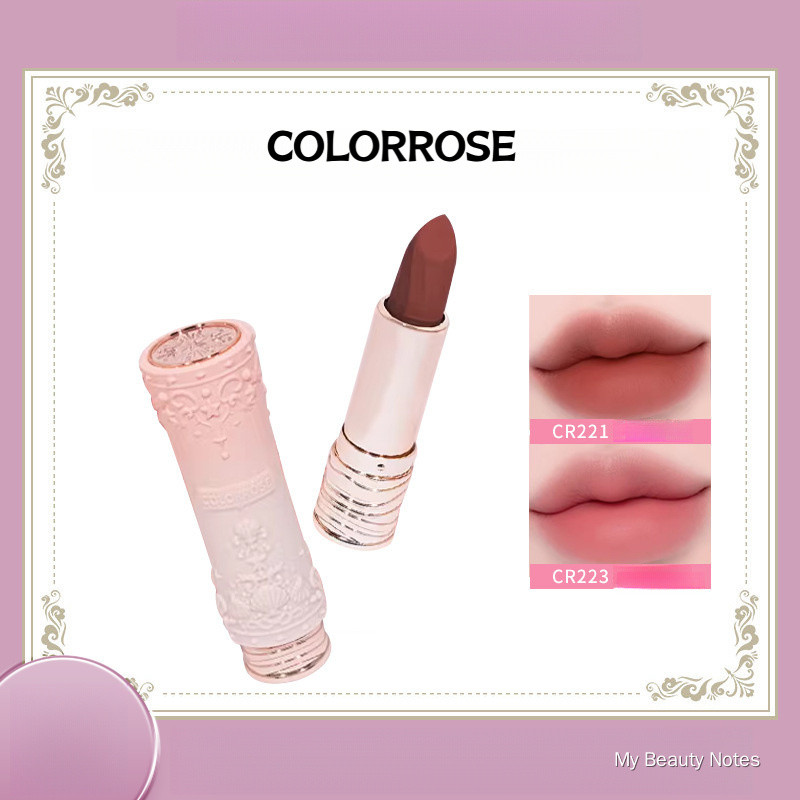COLORROSE Velvet Matte Lipstick, Long Lasting Non-transfer Lipstick, Authentic Dusty Rose Color Changing Lip Balm, Moist