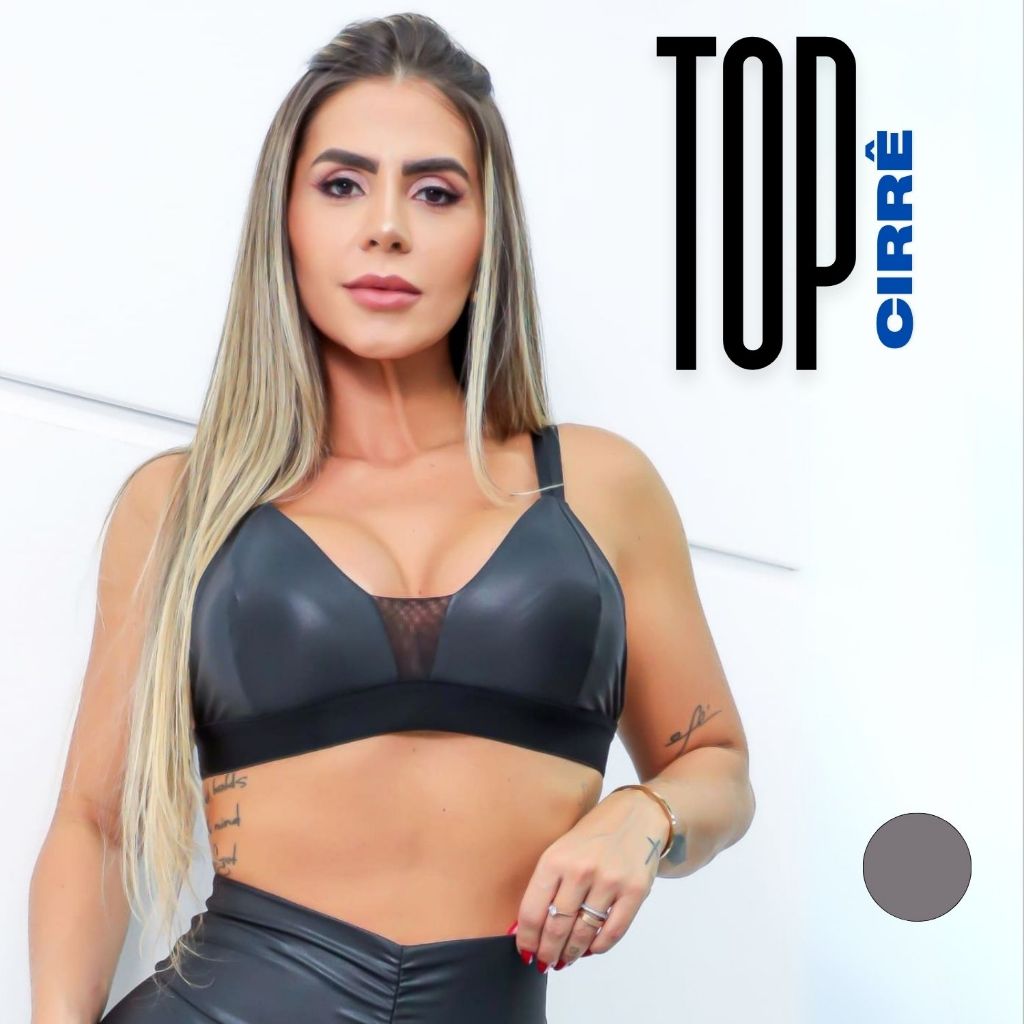 Top Fitness Feminino Corrida Treinos Cirrê Brilhoso Alcinhas Bojo Removível Academia Pronta Entrega