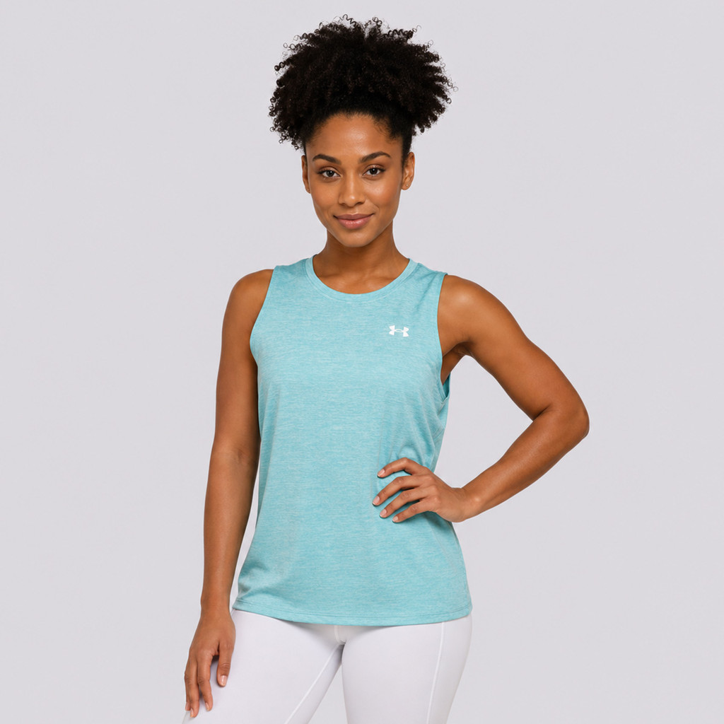 Regata Under Armour Tech Tank Twist Feminina Azul Claro