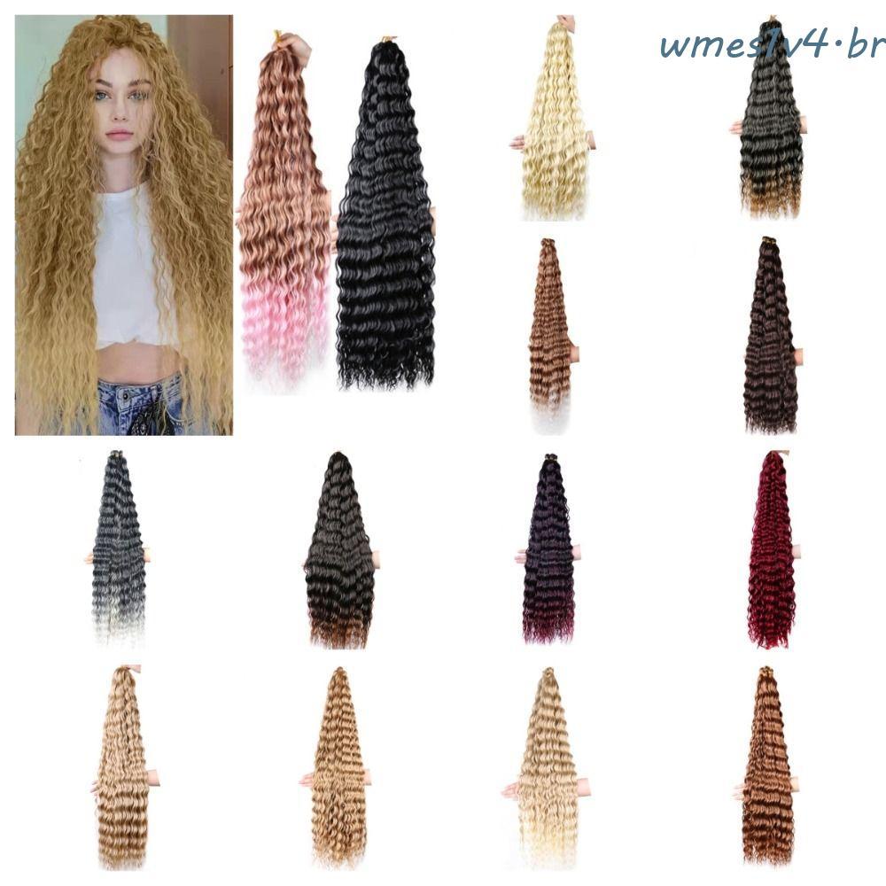WMES Deep Twist Crochet Hair , Freetress Afro Curls Cabelo De Crochê Sintético , Onda De Água