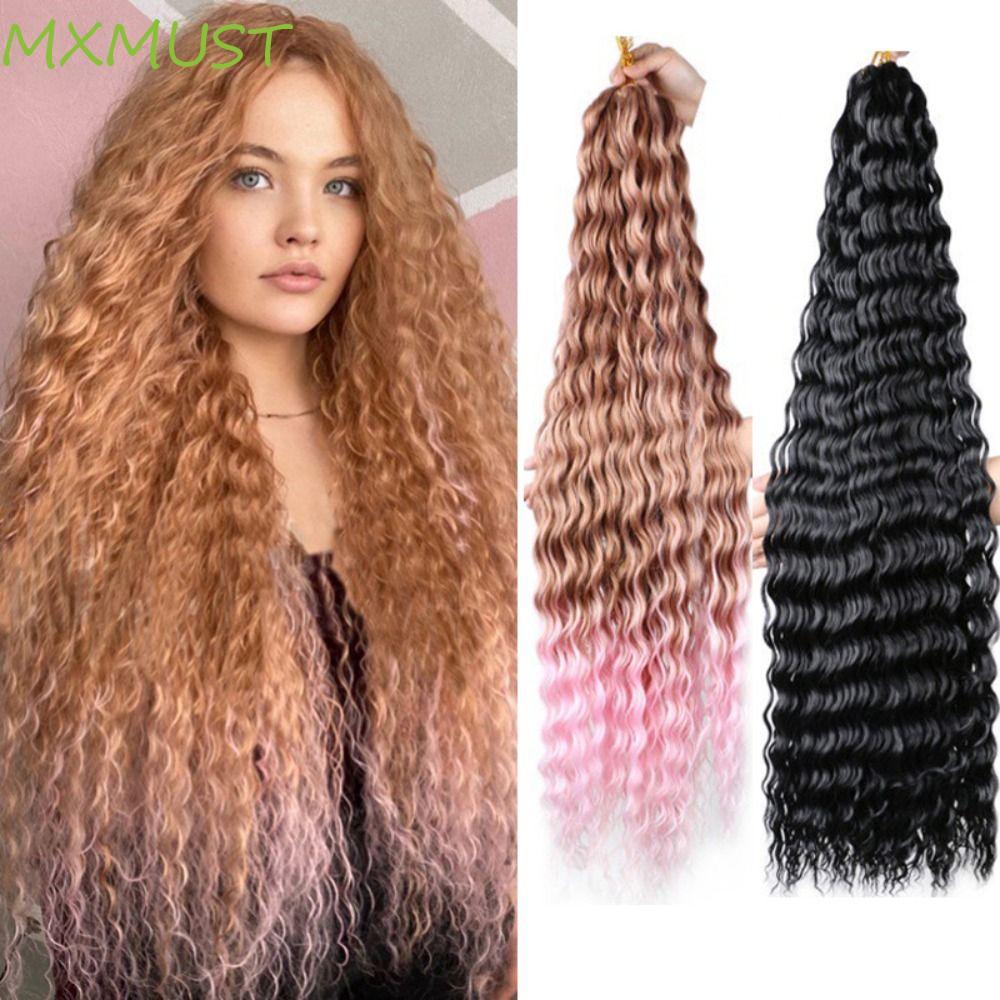MXMUST Deep Twist Crochet Hair , Afro Curls Freetress Cabelo De Crochê Sintético , Encaracolado