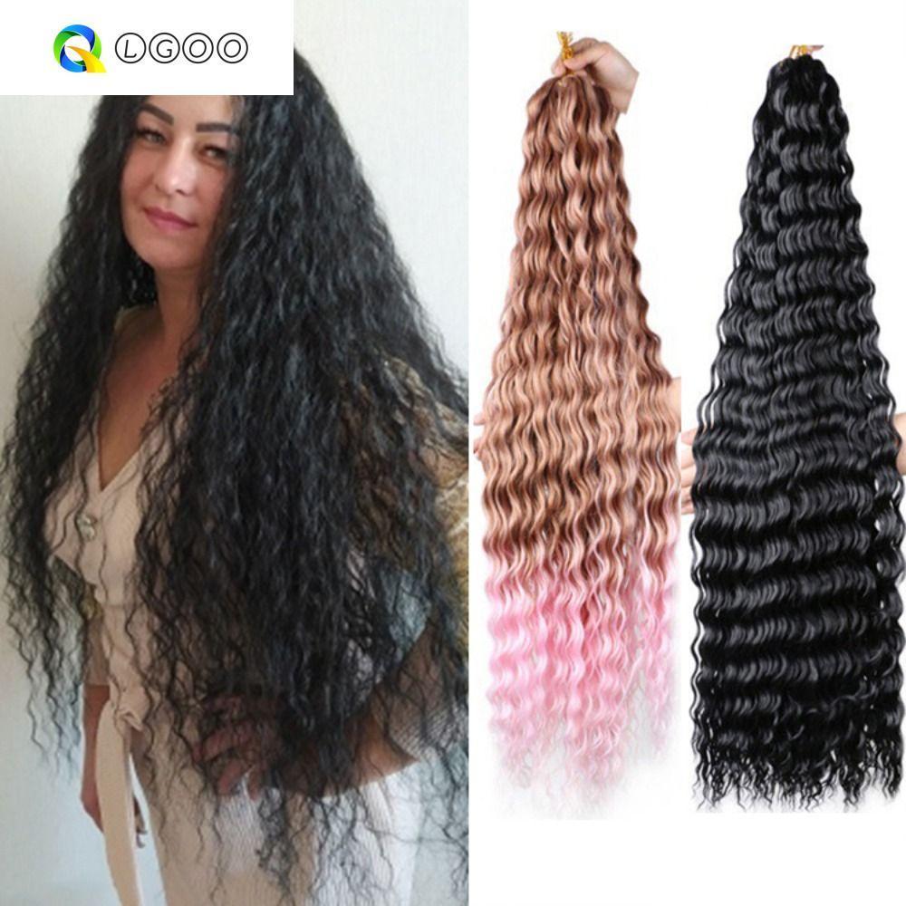 Cabelo De Crochê LGOO Deep Twist , Sintético Freetress Com Ondas De Água , Ombre