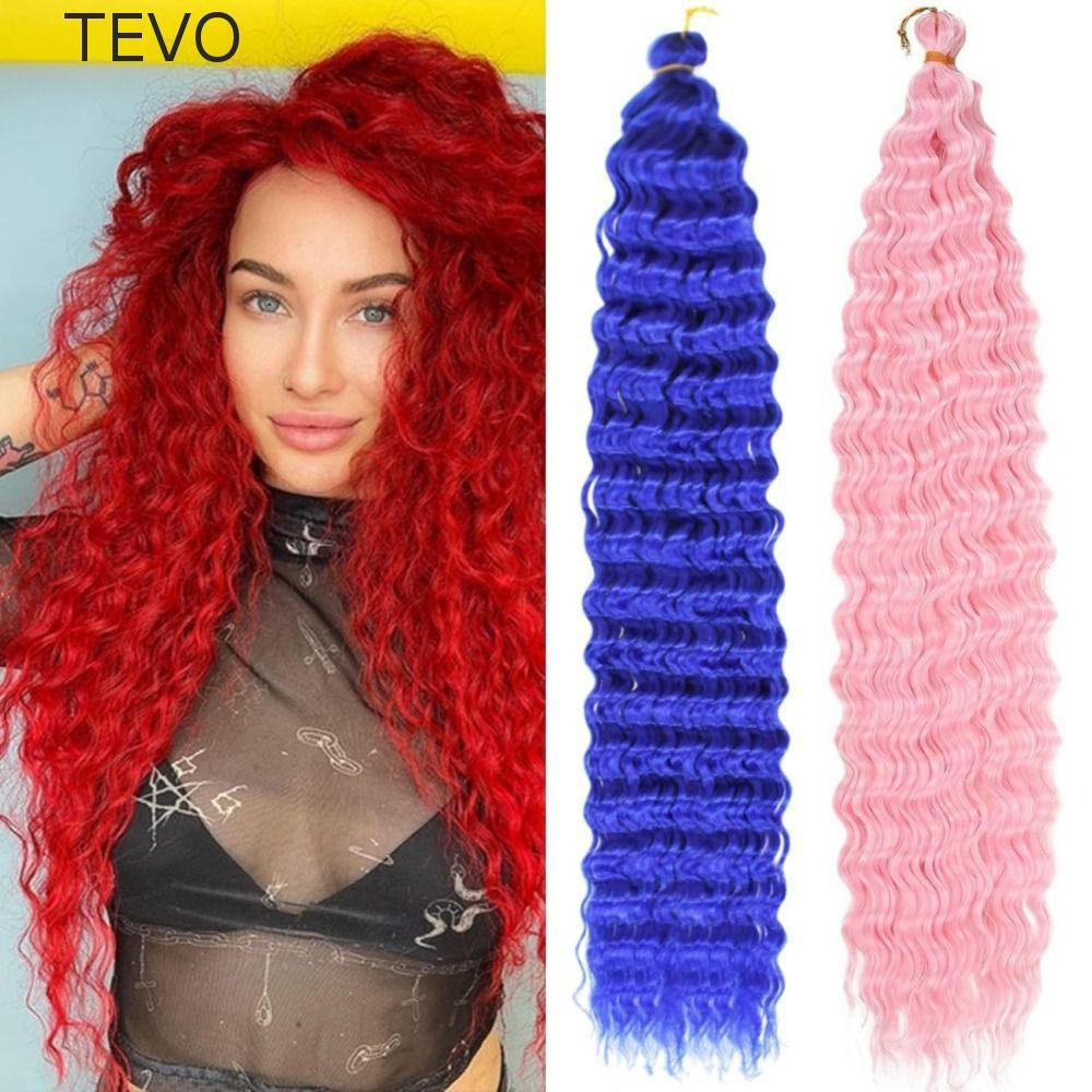Cabelo De Crochê TEVO Deep Twist , Sintético Com Cachos Afro Ondulados De Água , Natural