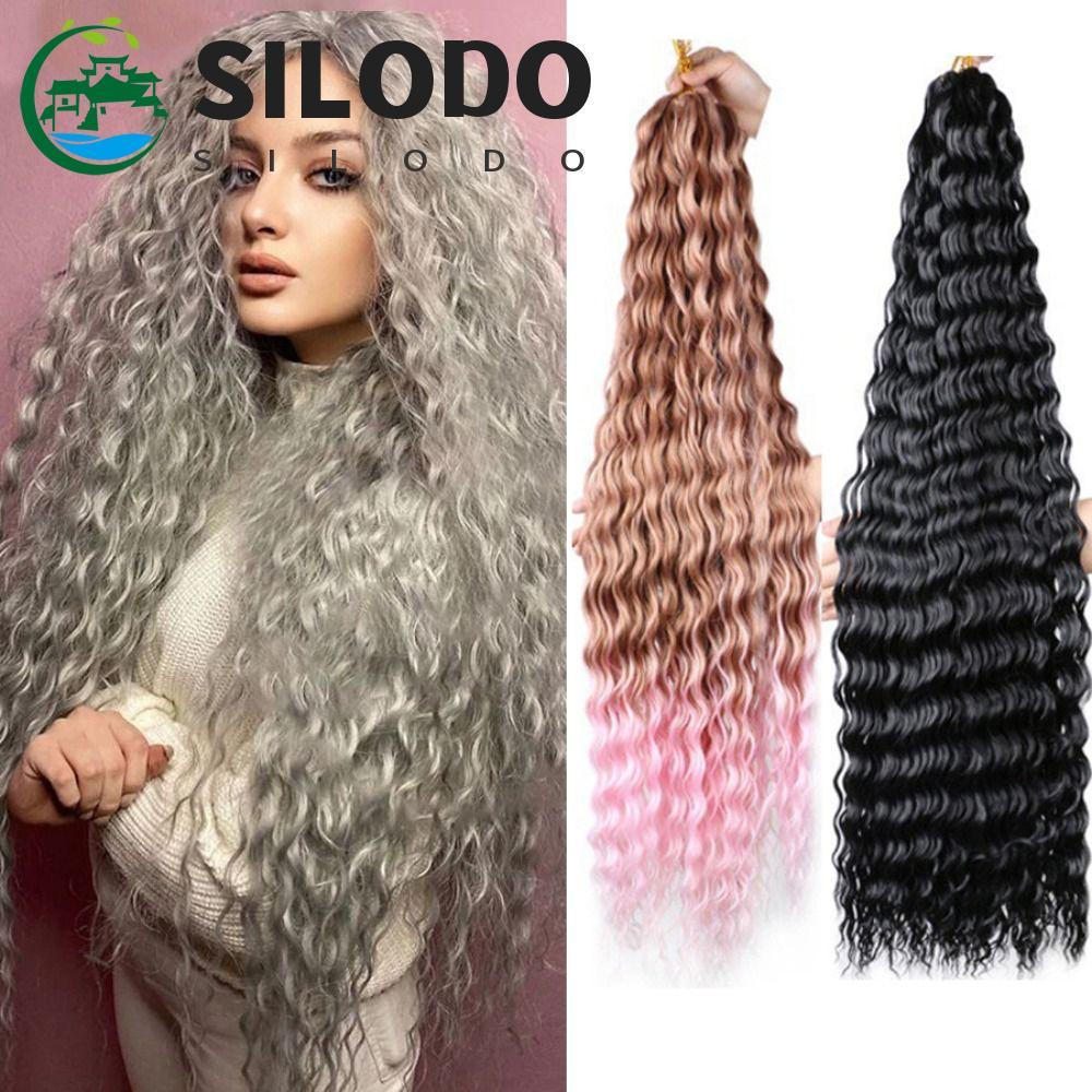 SILODO Deep Twist Crochet Hair , Afro Curls Ombre Cabelo De Crochê Sintético , Freetress