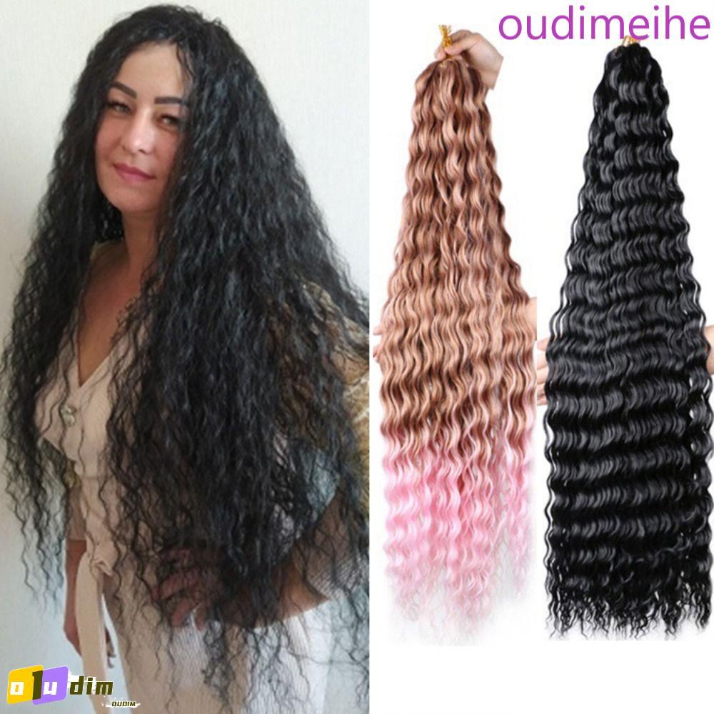 OUDIMEIHE Deep Twist Crochet Hair , Freetress Ombre Cabelo De Crochê Sintético , Encaracolado
