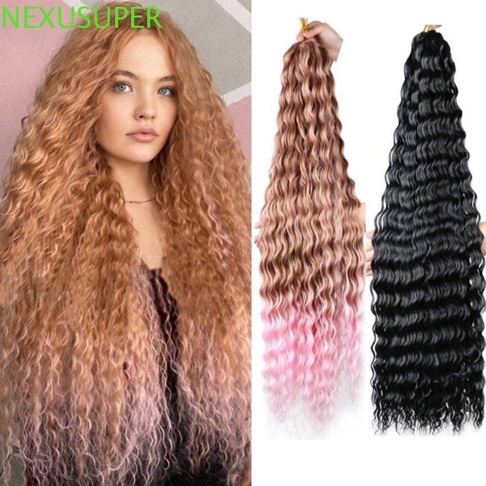 Cabelo De Crochê NEXUSUPER Deep Twist , Sintético Ombre Afro Curls , Onda De Água