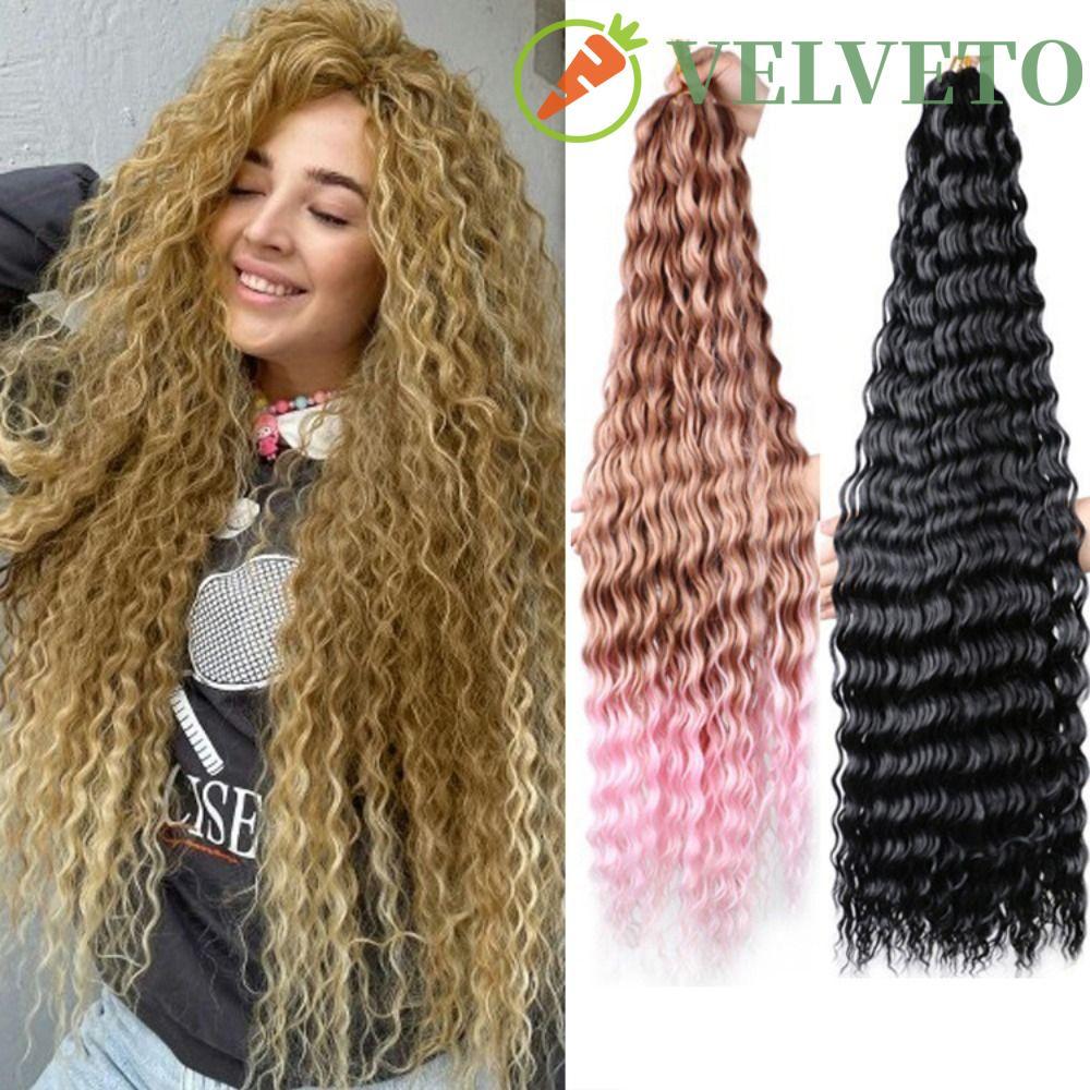 ELVETO Deep Twist Crochet Hair , Afro Curls Cabelo De Crochê Sintético Natural , Longo