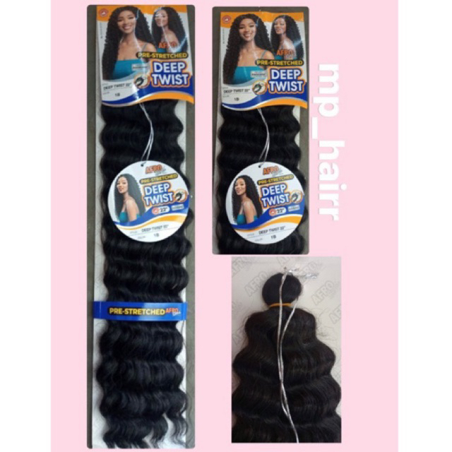 Deep Twist PRETO - ondulado para Crochet Braids