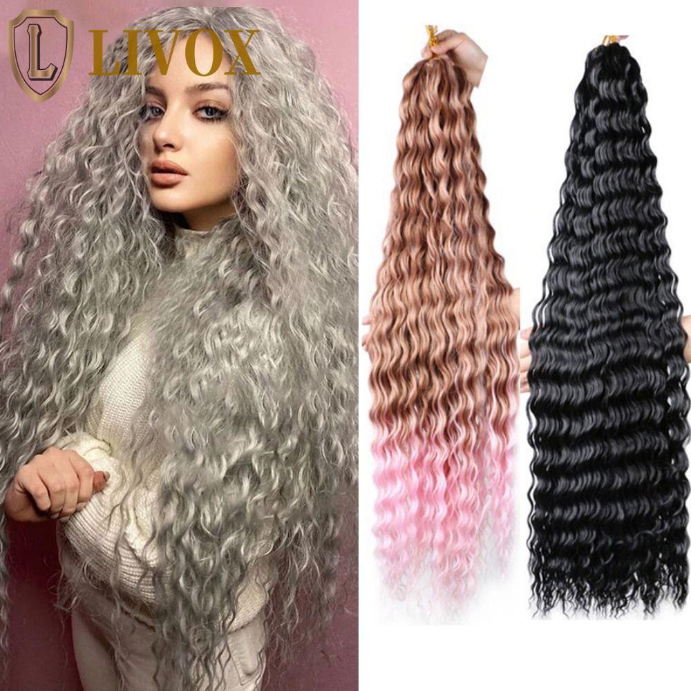 Cabelo De Crochê LIVOX Deep Twist , Sintético Freetress Water Wave , Natural