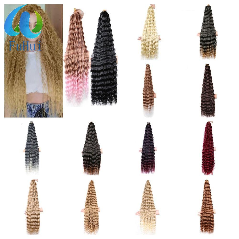 Cabelo De Crochê FUHUI Deep Twist , Sintético Ombre Afro Curls , Onda De Água