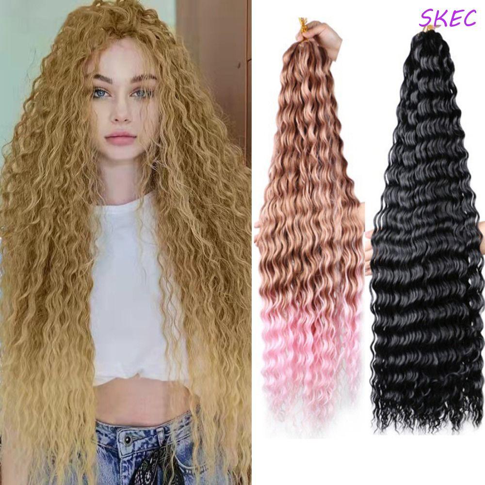 SKEC Deep Twist Crochet Hair , Onda De Água Afro Cachos Cabelo De Crochê Sintético , Freetress