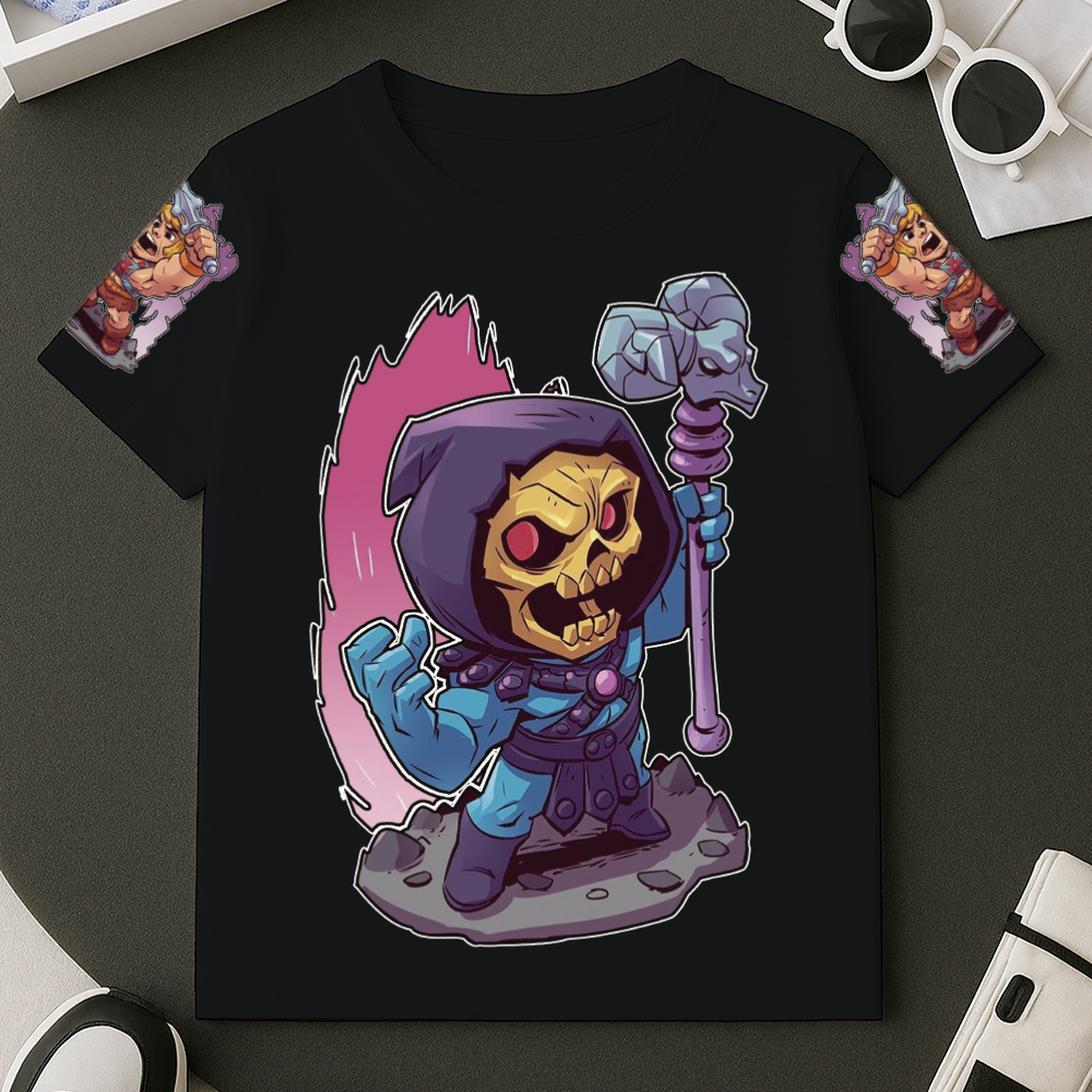Camiseta Estampada He-Man Caveira T-shirt Blusa 100% Algodão Premium Masculino Do Tamanho 2 ao GG