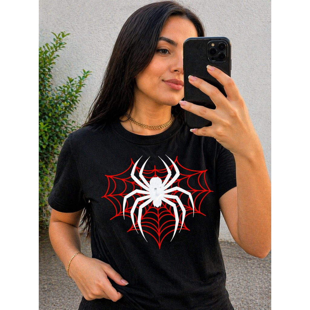Camiseta Feminina Unissex Spiderman ARANHA   camisa Algodão Street Promoção Estilo Conforto