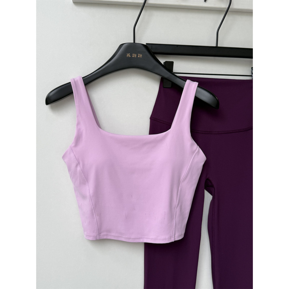 Chen Running u Square Neck Slimmer Look All-in-One Cup Alça de ombro larga Baixa intensidade Slimmer Look Sports Alça de