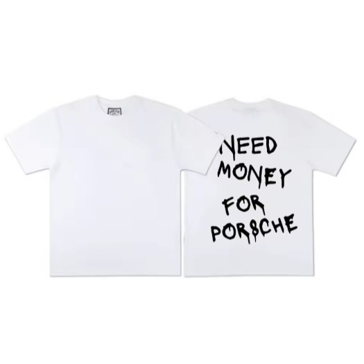 Camiseta Camisa Blusa Algodão Unissex  funny graffiti street retro European and American letters Need Money