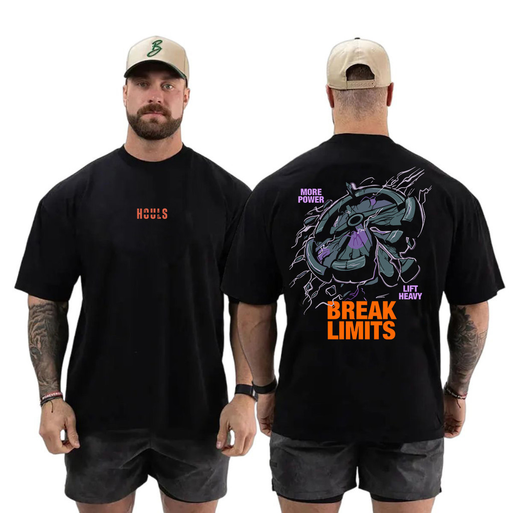 Camisa Oversized Masculino Break Limits Houls 100% Algodão Roupa de Academia