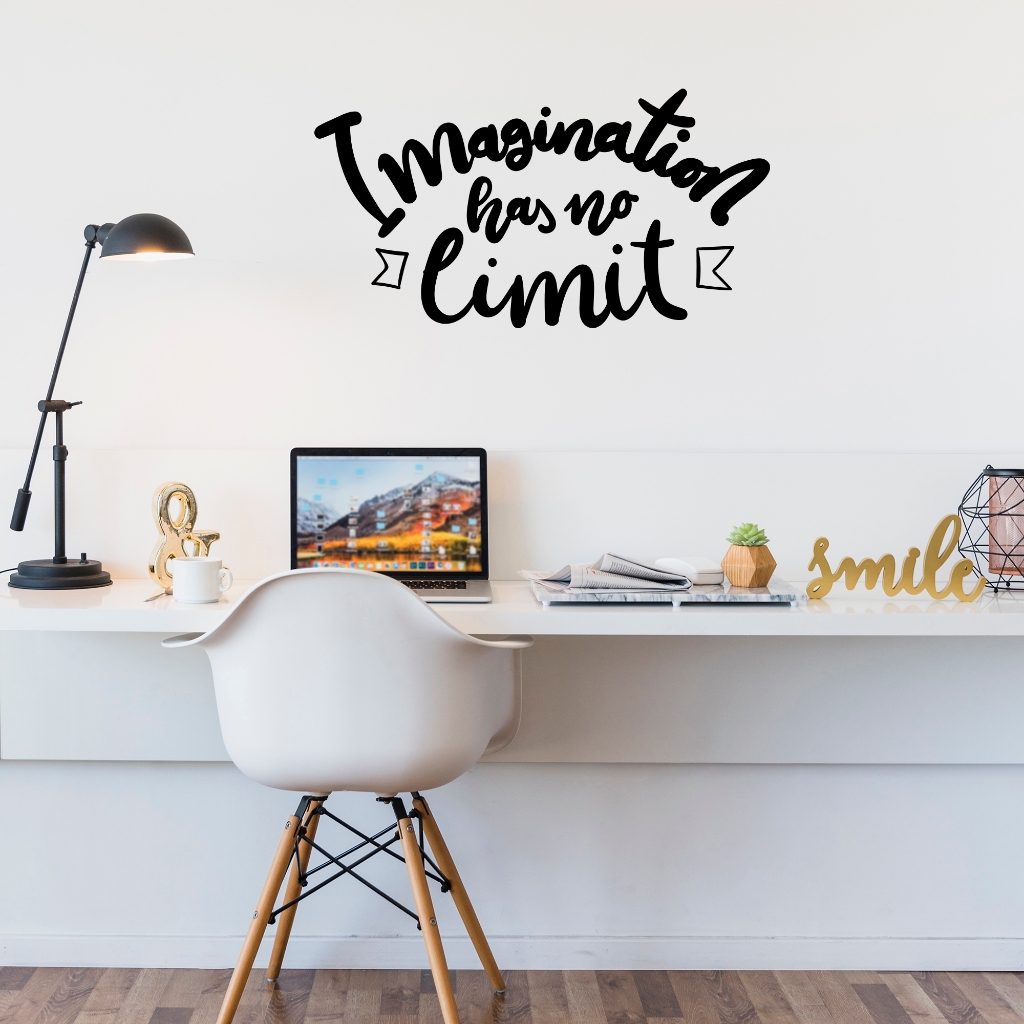 Adesivo de Parede Frase Imaginação Não Tem Limite Inglês Imagination has no Limit
