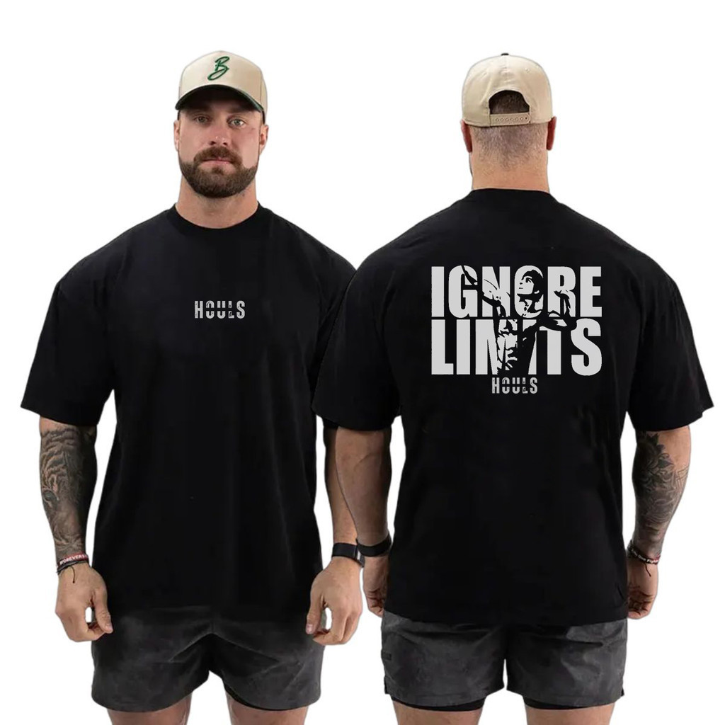 Camiseta Oversized Ignore Limits Musculação Grande Algodão Streetwear Treino Academia