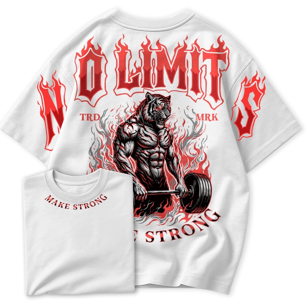 Camiseta Tedencia  No Limits Tiger Strong Masculina Algodão  Prmium Moda Stretwear