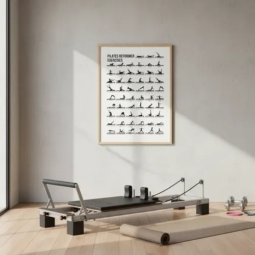 Quadro decorativo pilates reformer exercises studio de pilates saúde exercícios P88Q