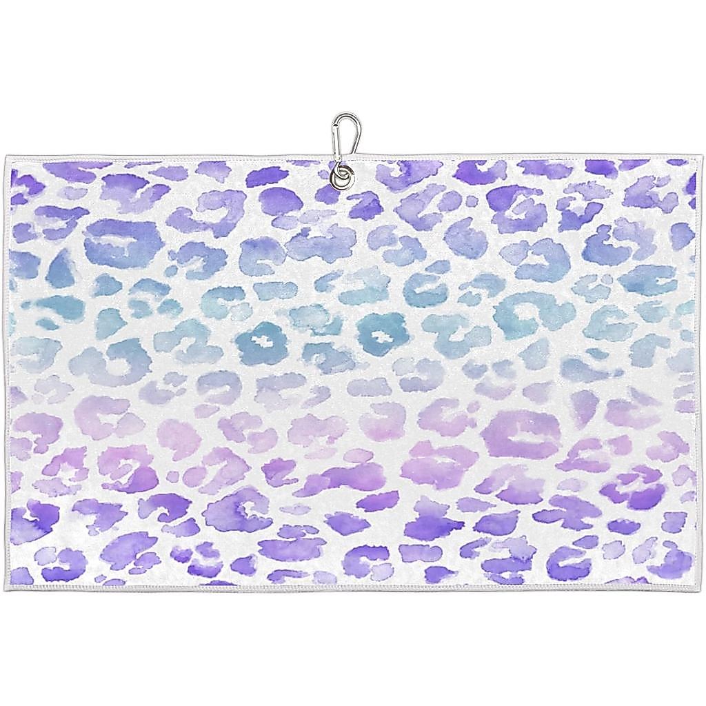Golf Towel Purple Colorful Leopard Cheetah Print,Golf Towel for Bag Quick Dry Microfiber Golf Accessories for Yoga,Gym,W