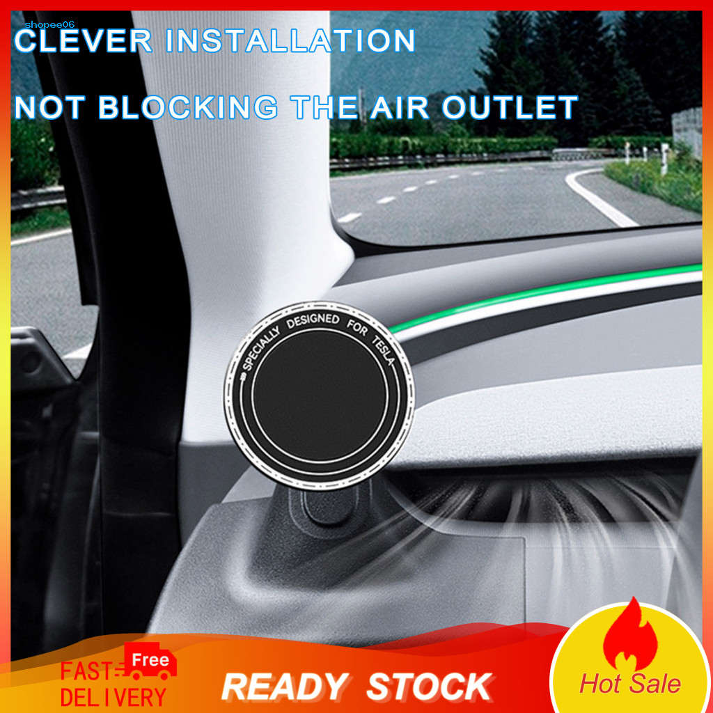 360 Degrees Rotary Phone Holder Car Magnetic for Tesla Model 3 2024 – 360° Rotatable Dashboard Mount Strong Grip Cell