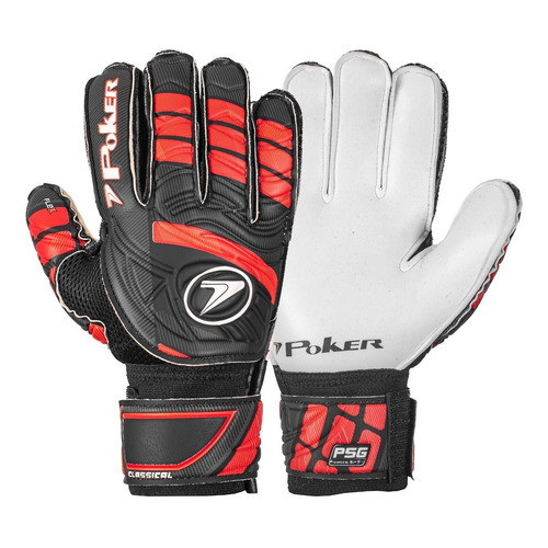 Luva De Goleiro Futebol Campo Profissional Classical Preto/Vermelho Tamanho 11