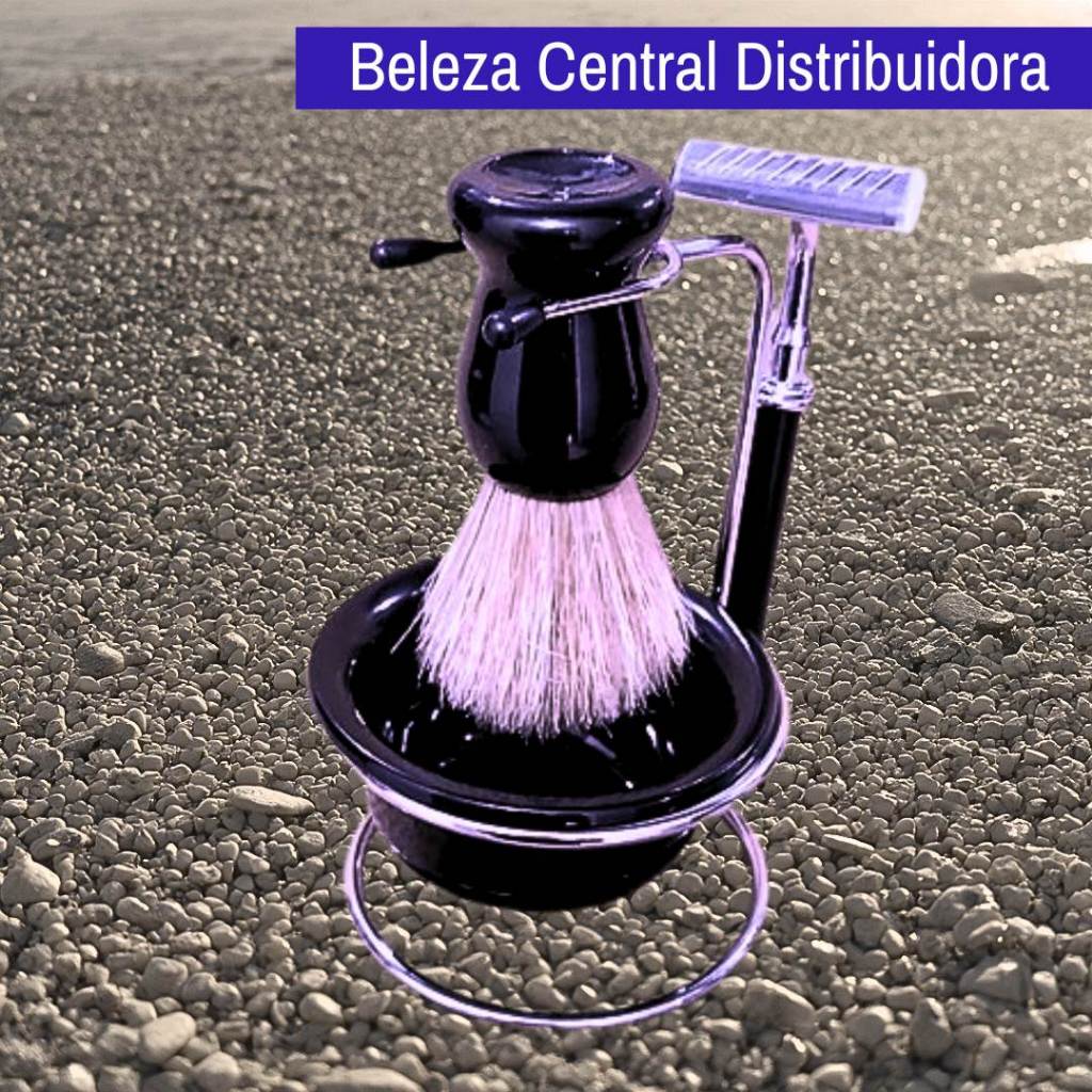 Kit de Barbear com Suporte, Pincel, Saboeira e Aparelho - Classical Old