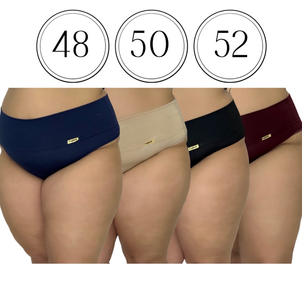 KIT 3 Calcinha Plus size 48 50 52 cinta pala compressão pós parto