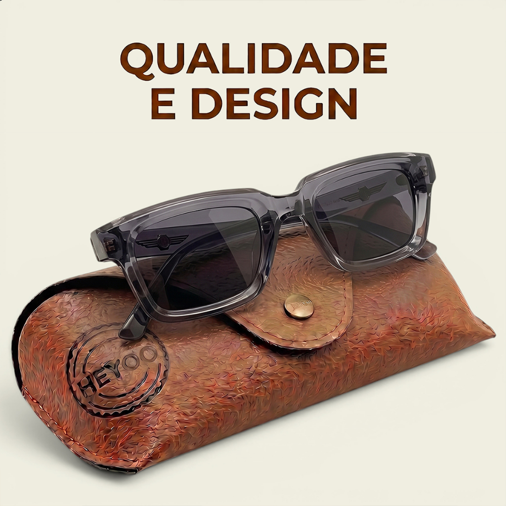 Heyoo Oculos de Sol Retro Quadrado|Frame Translucido Mate | UV400|Unissex|Classico & Trendy
