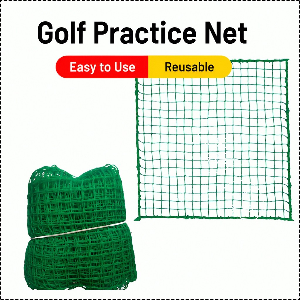 [Durable and Portable] Indoor/Outdoor Golf Practice Net Golf/Training/Net/Baseball/Black/No-Knot