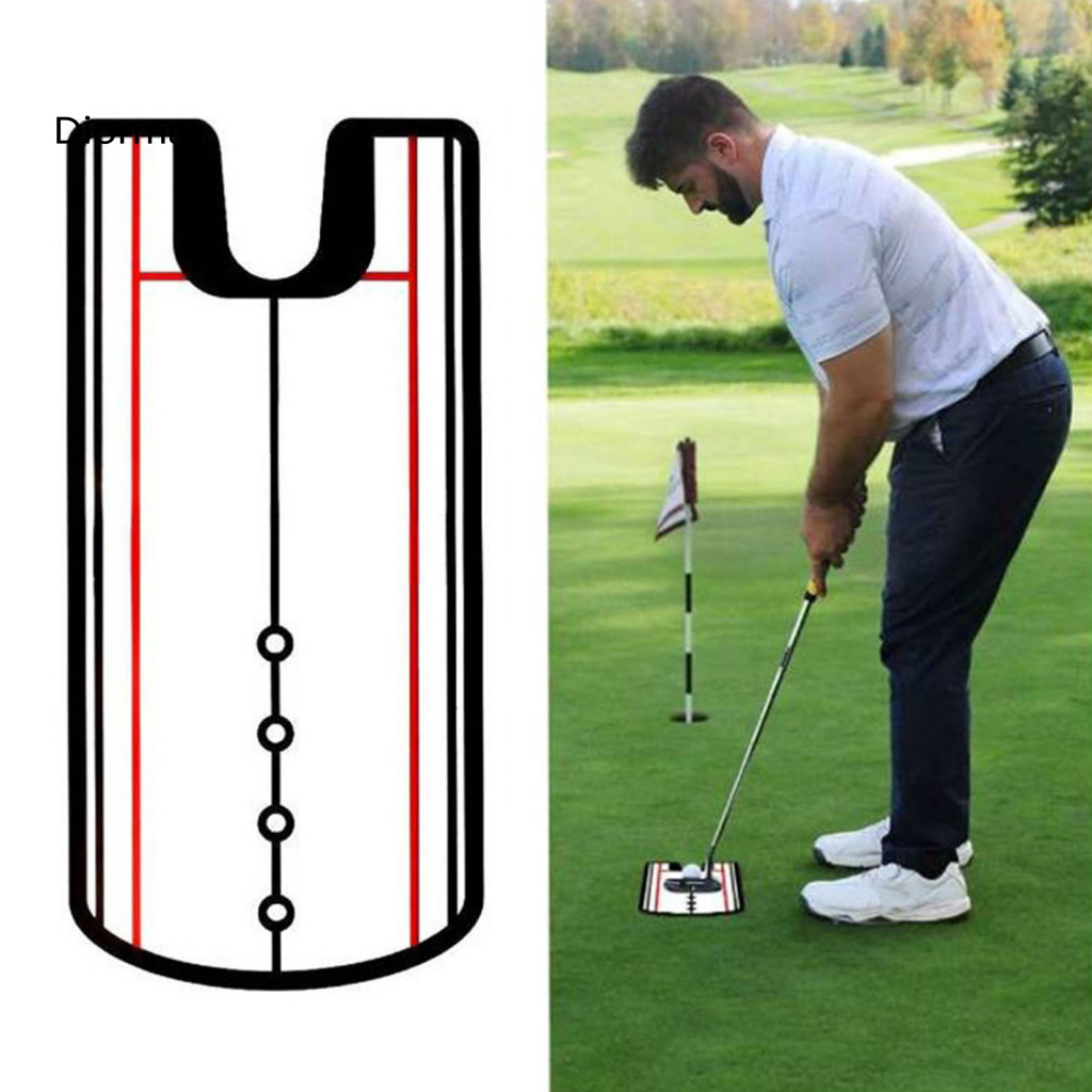 Golf Putting Alignment Mirror Beginner Training Aid with Putter Ball Guide – Indoor Outdoor Practice for Accurate