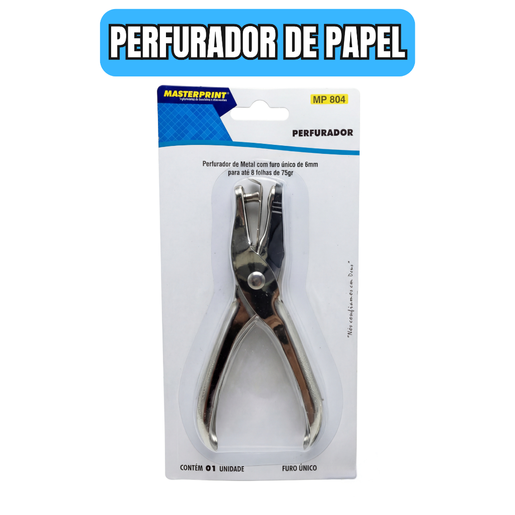 Perfurador de Metal Furo Único de 6mm para até 6 Folhas 75g⁠