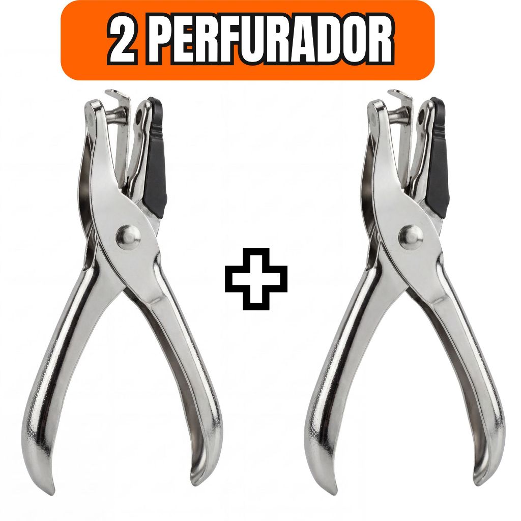 Perfurador de Papel Furador Manual Escolar Escritório Papelaria Fichário Documentos