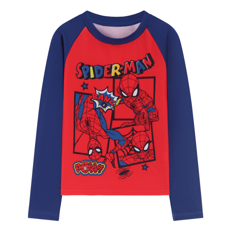 Camiseta Infantil Praia Manga Longa Proteção UV Marvel Spiderman Licenciado