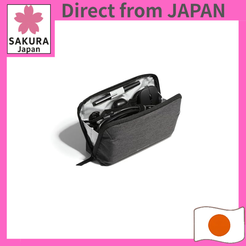 Kokuyo BIZRACK Gadget Pouch for Electronics, M/L Sizes, Dark Gray/Black AMBG-BR200DM/AMBG-BR200D/BR201D/AMBG-BR201D