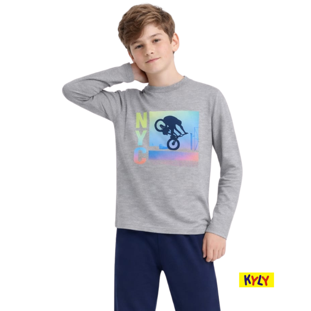 Conjunto infantil moletom flanelado menino  Kyly tamanhos 10 ao 16   1000143