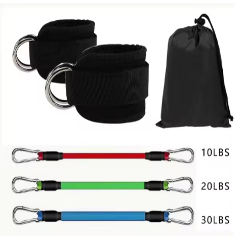 Faixa de resistência ao tornozelo D-Ring Fitness Suit Luvas Equipamento de ginástica para ioga