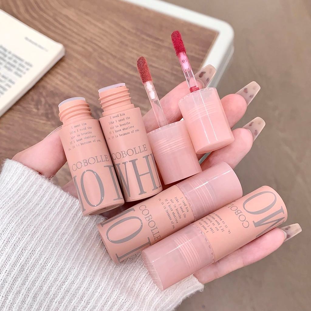 COBOLLE Clear White Matte Lip Gloss , Antiaderente Para Copo , Batom Acessível E Puro