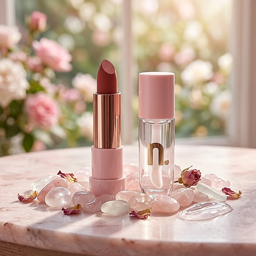 Kit Batom Bala Matte + Gloss Preenchedor Clear 4ml - Nina Makeup | Cor Intensa E Brilho Espelhado