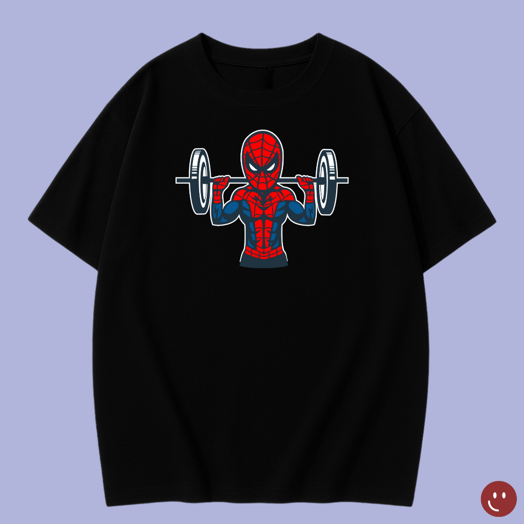 Camiseta Masculina Desenho Homem Aranha na Academia Spider Man Bombado GYM