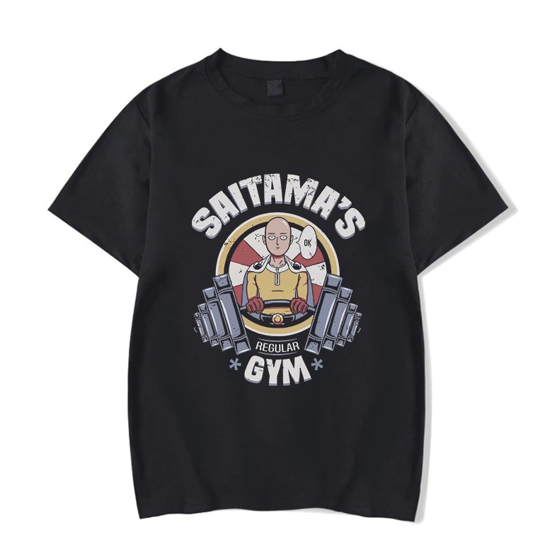 Camiseta Unissex Algodão Anime One Punch Man Saitama Gym