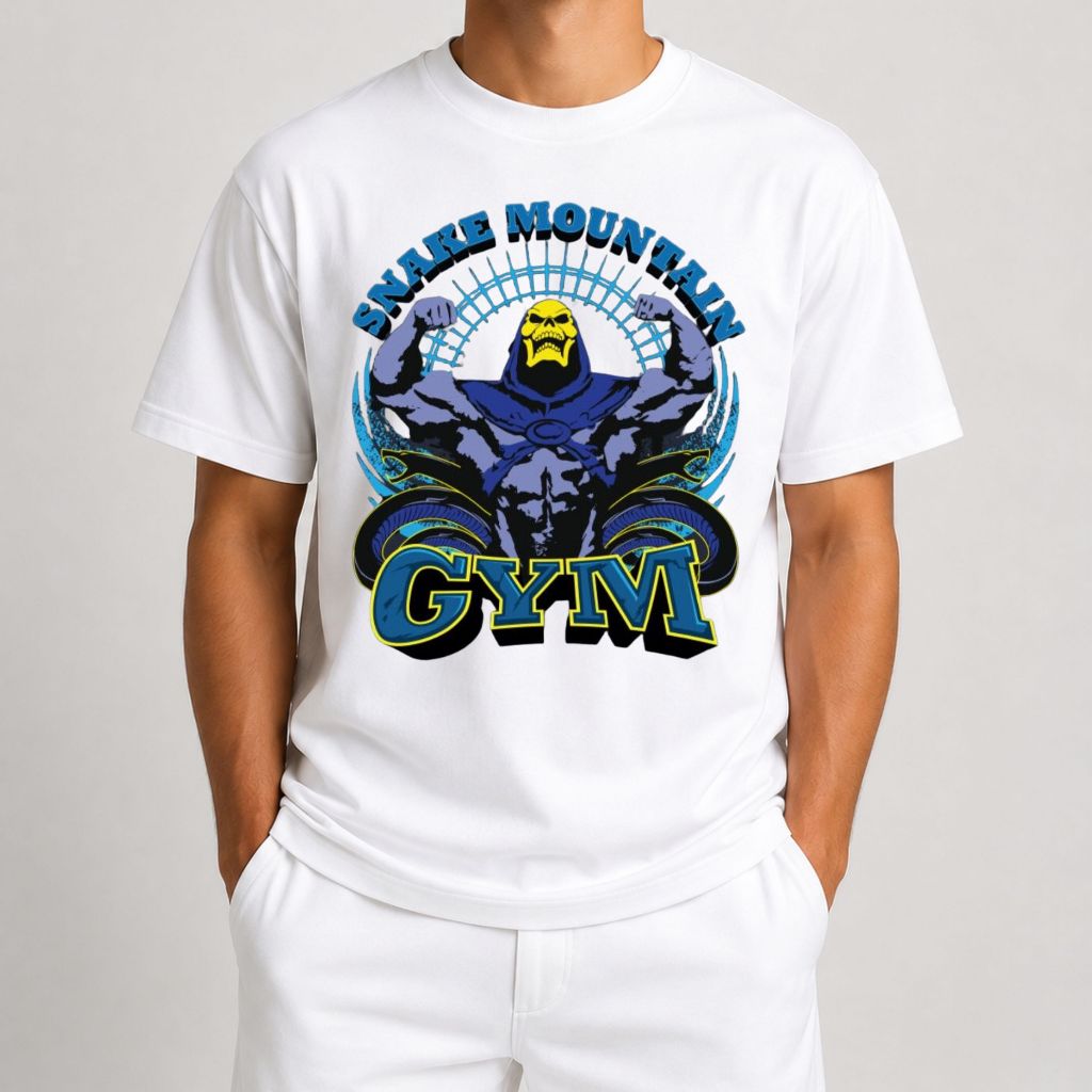 Camiseta Snake Mountain Gym Esqueleto He Man Fitness T-shirt Gyn