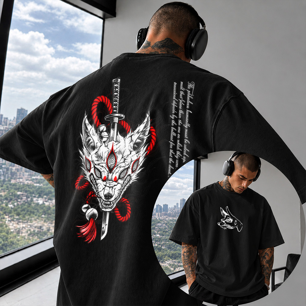 Camiseta Basica e Oversized 100% Algodao Streetwear Para Treino Aki Hayakawa Kon Fox Devil Chainsaw Man Anime Gym