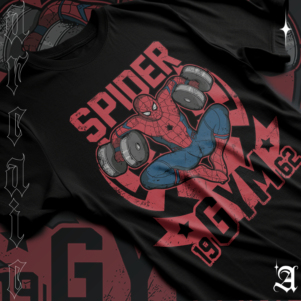 Camiseta Basica Algodao Spider Man Homem Aranha Gym Academia Maromba Unissex