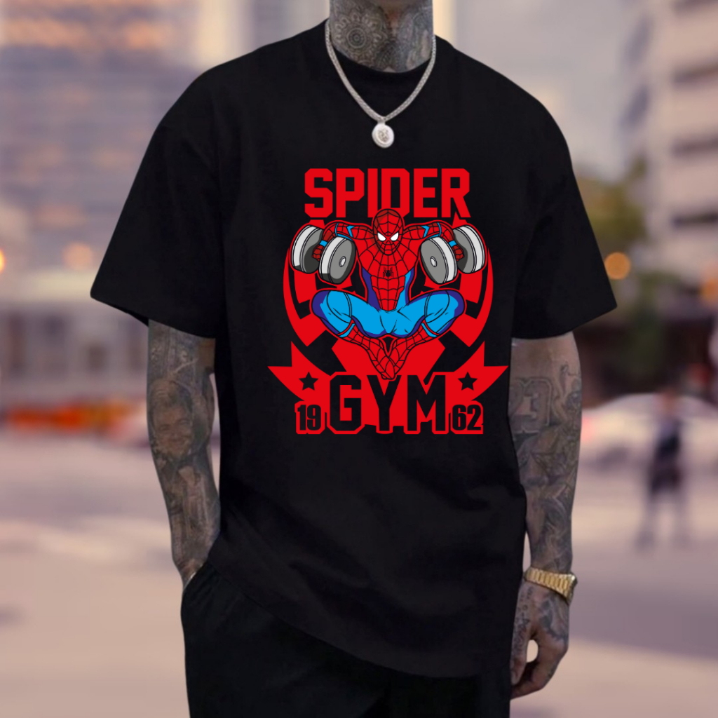 Camiseta Spider Man Aranha Academia Musculação Gym Estampa Algodão Premium Lançamento Personalizada