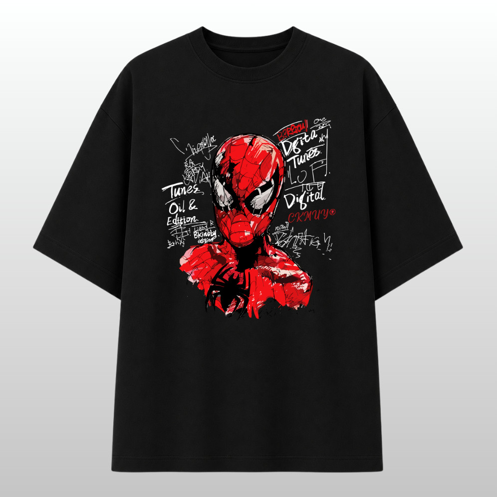 Camiseta Oversized Homem-Aranha Premium Streetwear Spider-Man  Academia Camisa 100% Algodão Masculina/Feminina Gym