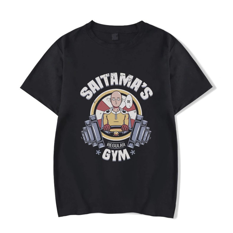 Camiseta Anime One Punch Man Saitama Gym Camisa Streetwear Algodão Confortável Estilo Moda Unissex Envio imediato