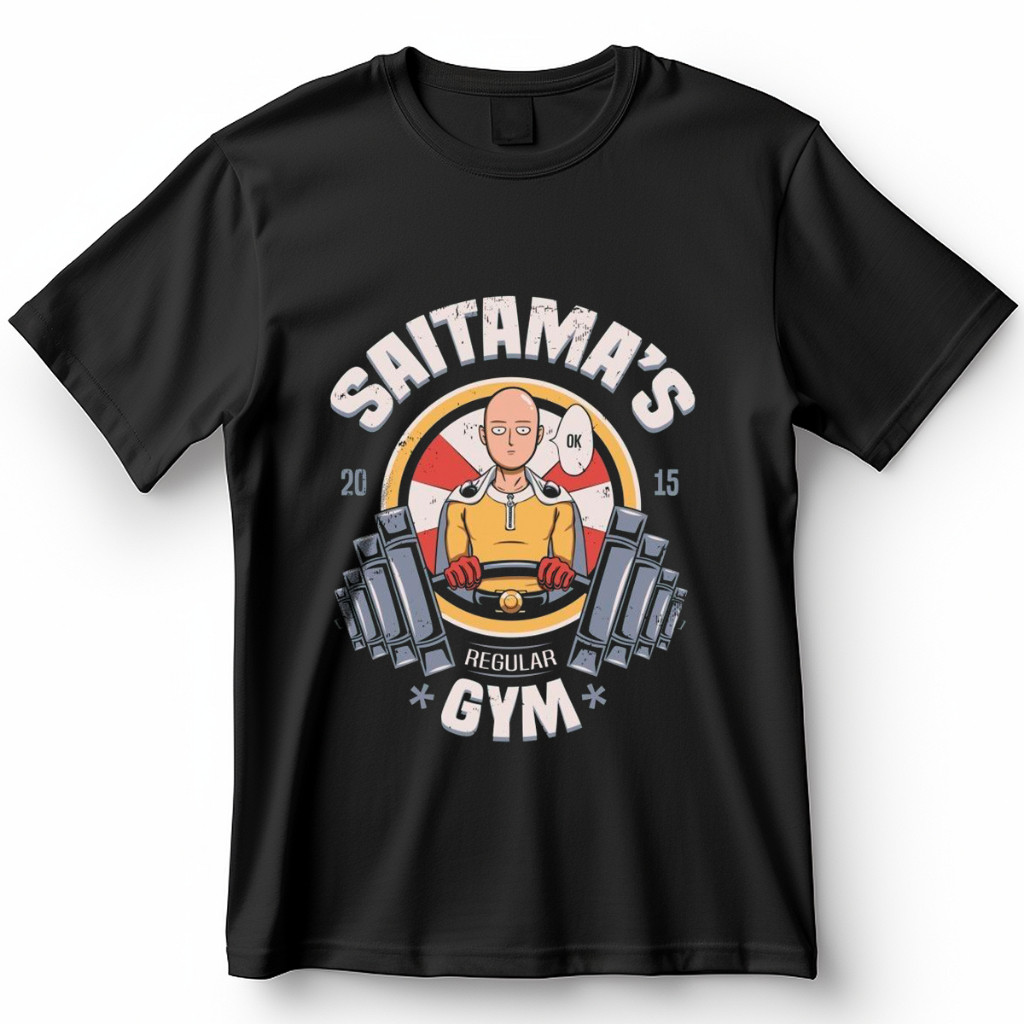 Camiseta One Punch Man Saitama's Gym Academia Blusa Camisa 100% Algodão