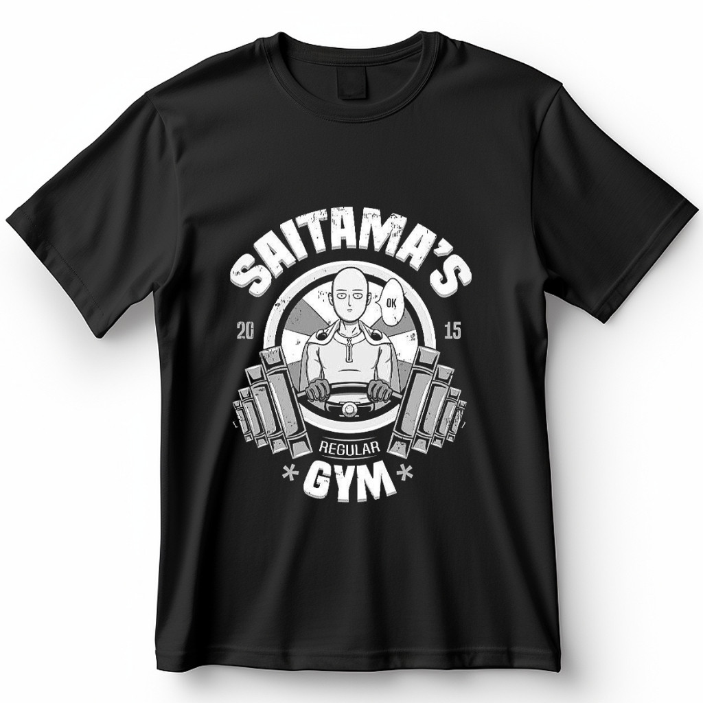 Camiseta One Punch Man Saitama's Gym Academia Blusa Camisa 100% Algodão maligu